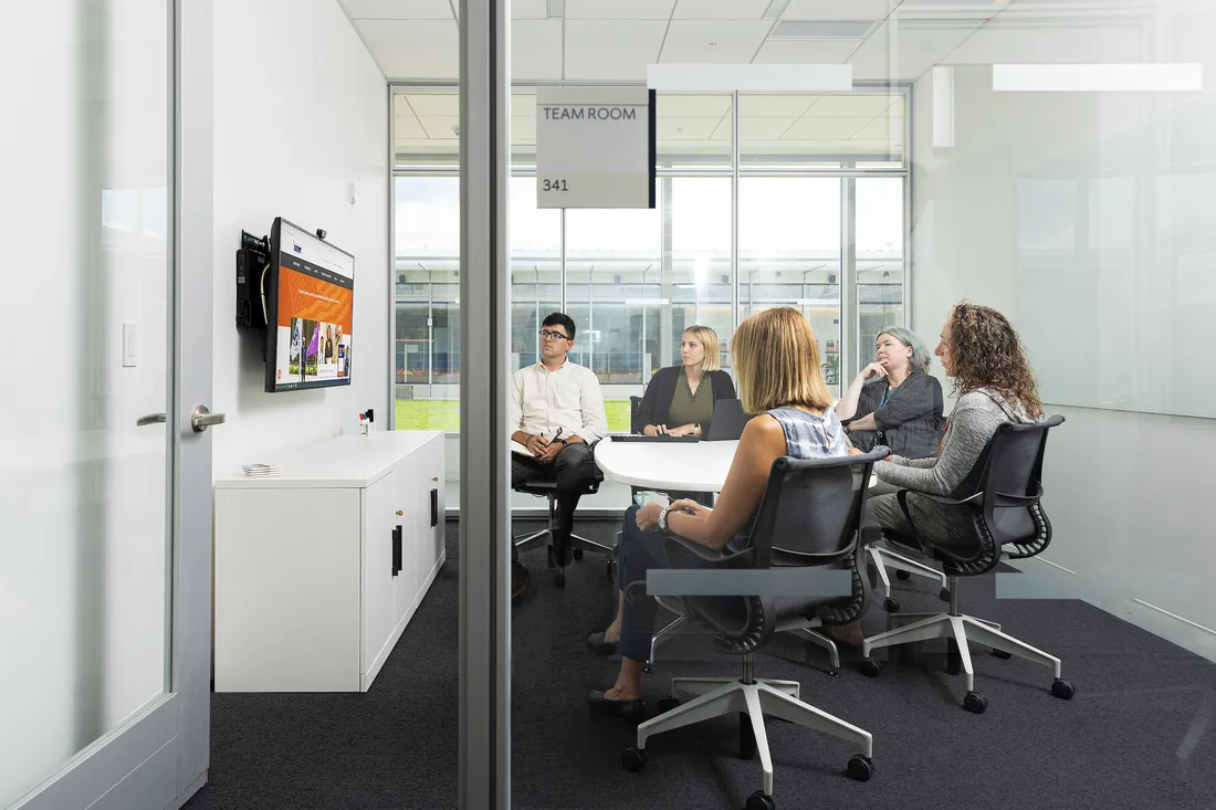 People sitting in a room.